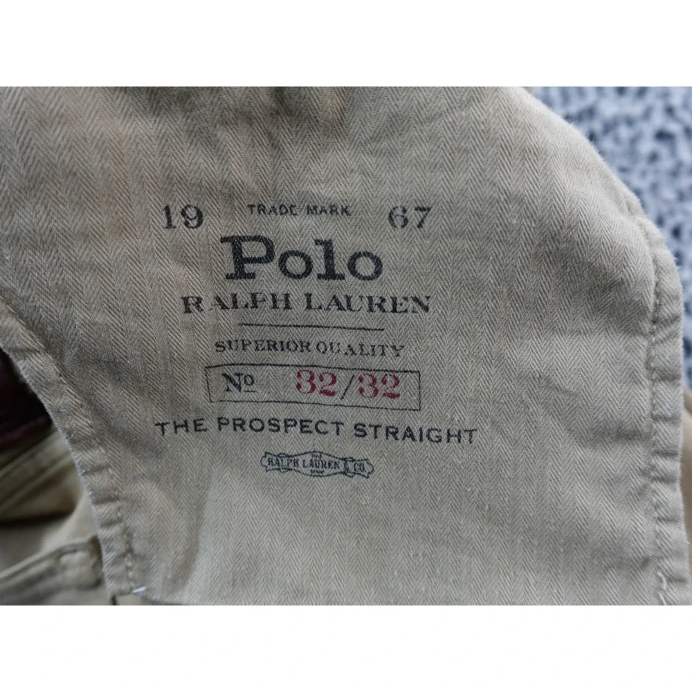 Polo Ralph Lauren Men Khaki Chinos Pants Straight Fit‎ Casual Stretch Size 32 32